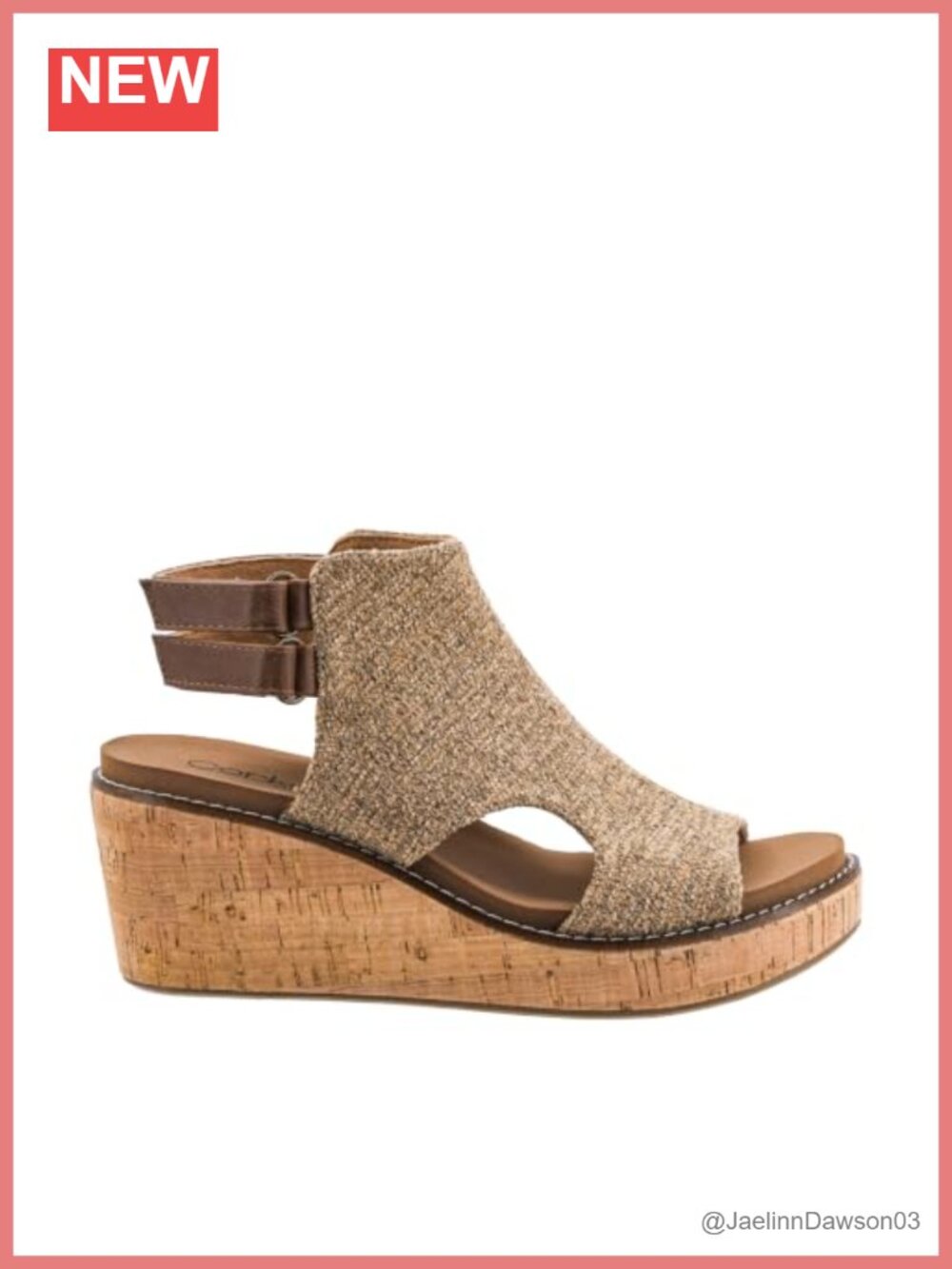 2.5 inch Wedge Sandals with 0.75 inch Platform, Peep Toe, Adjustable Straps
